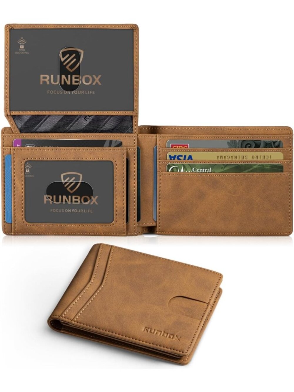 Slim RFID Leather Bifold Wallet for Men | Minimalist Front Pocket, 15 Card